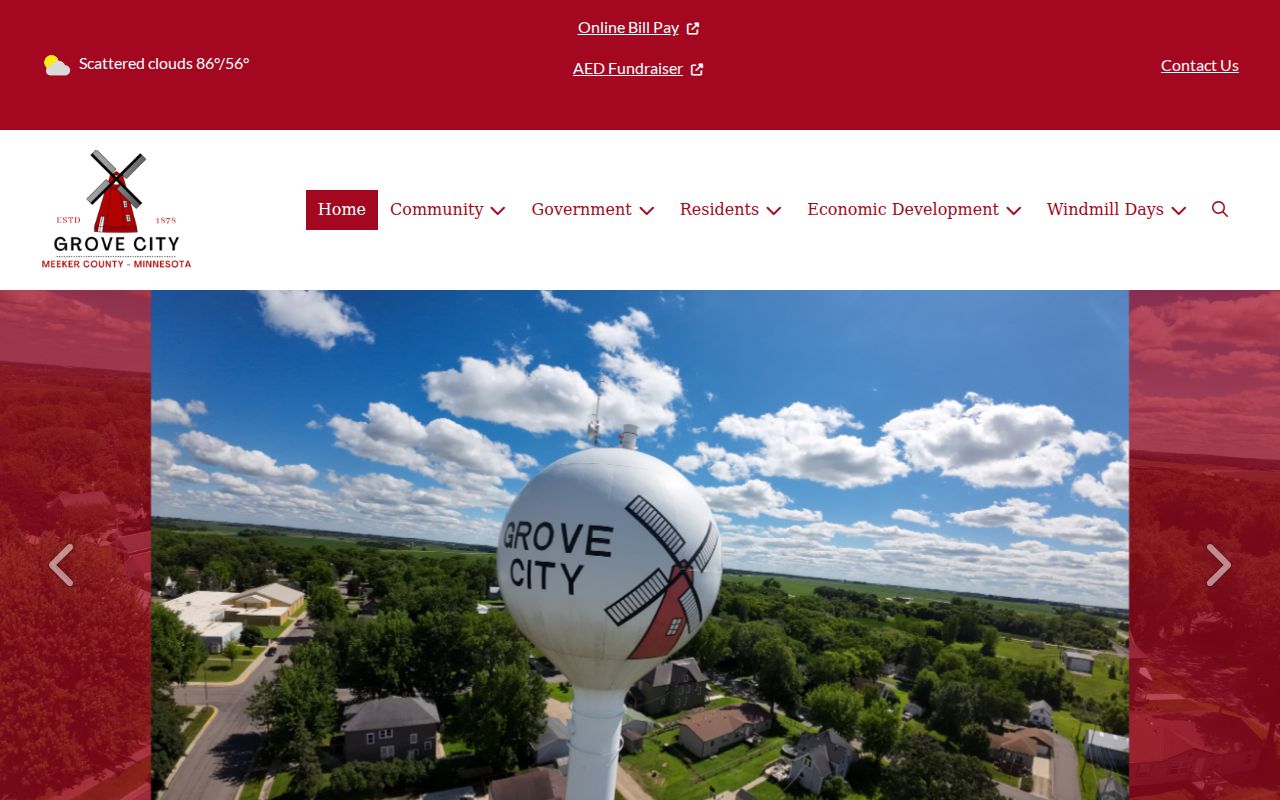Grove City government page for Grove City warrant records contact information