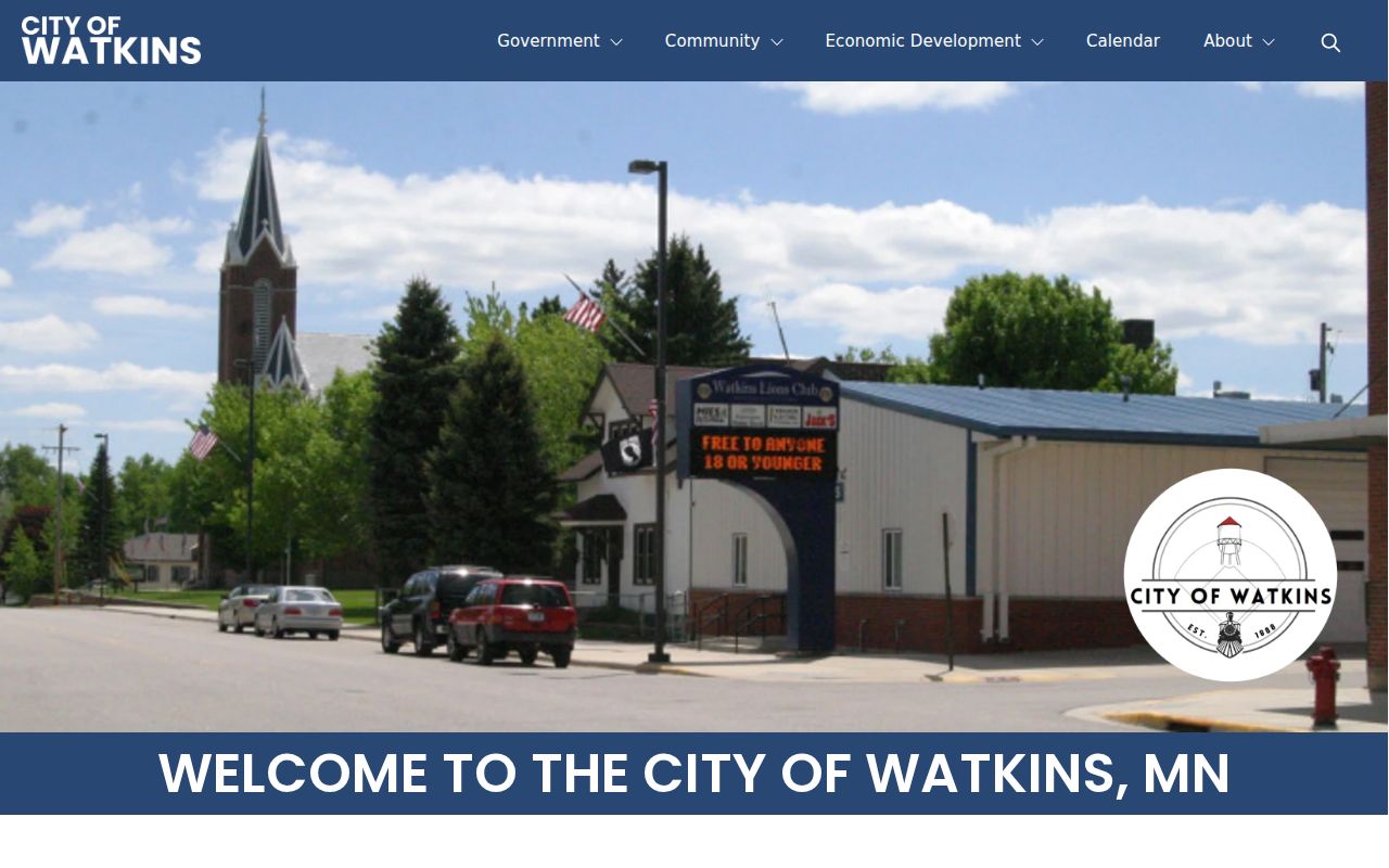 Watkins city hall page for Watkins warrant records contact information